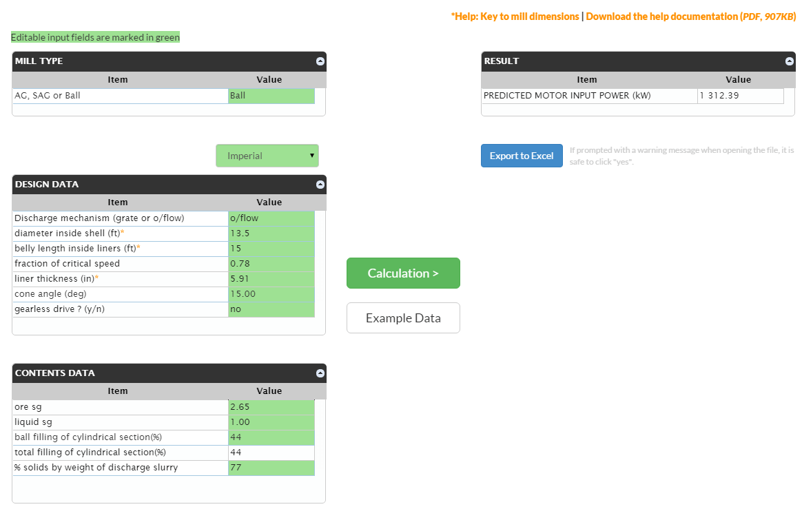 Ball Mill Power Calculations