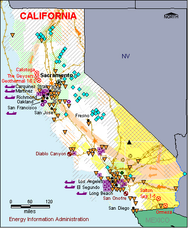 California Oil Coal Natural Gas Electricity Map | Mineral Processing