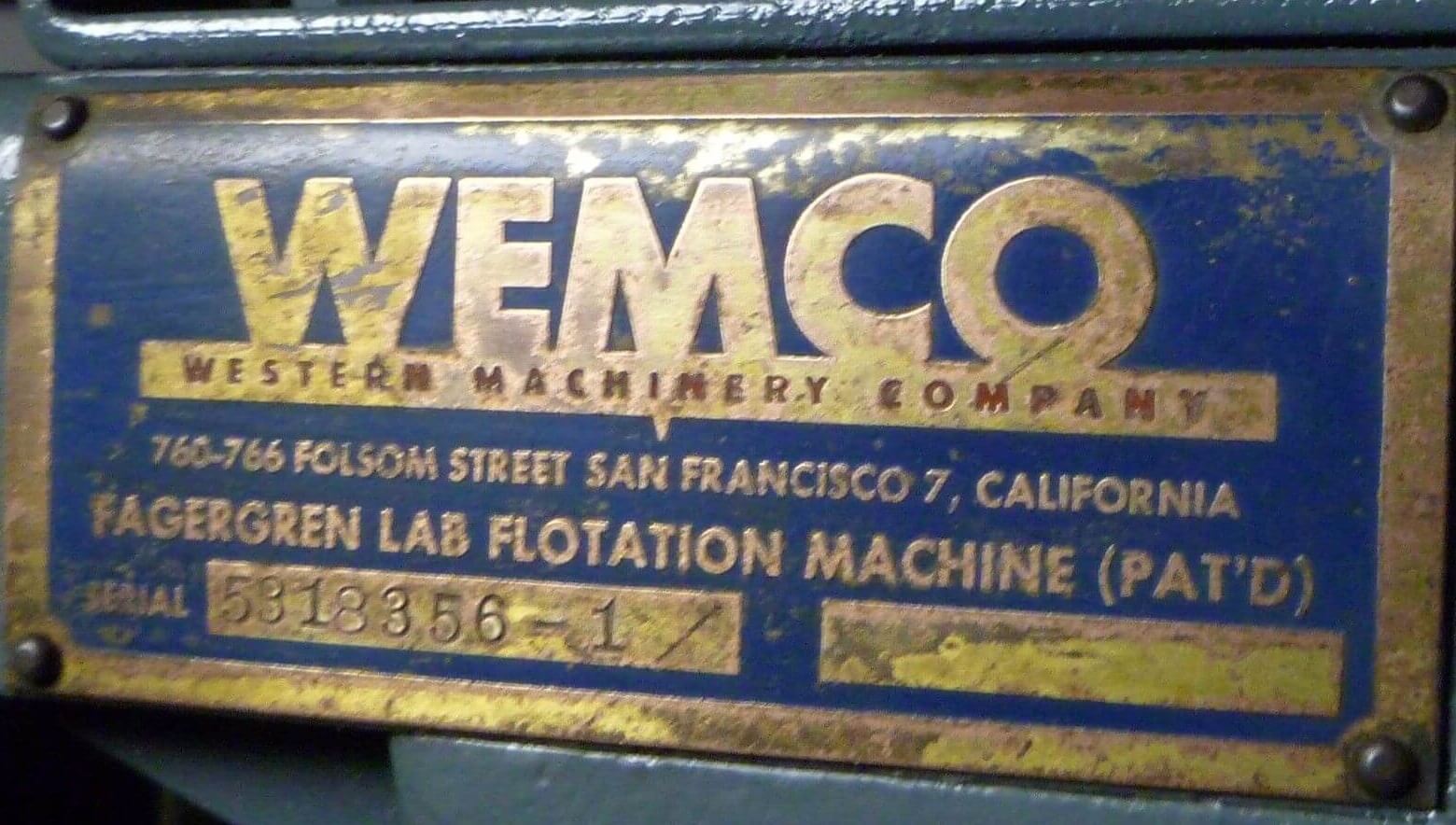 Wemco Laboratory flotation machine
