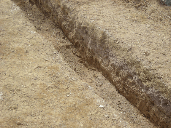 Different rock layers are detected by trenching