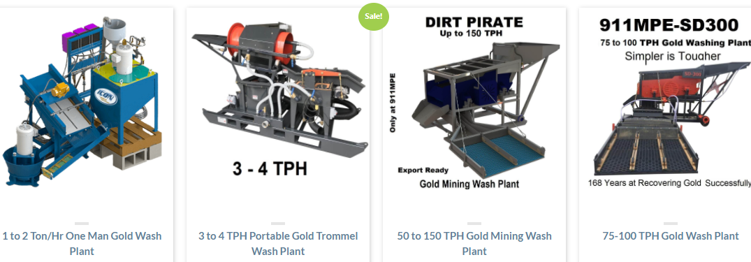 placer mining equipment