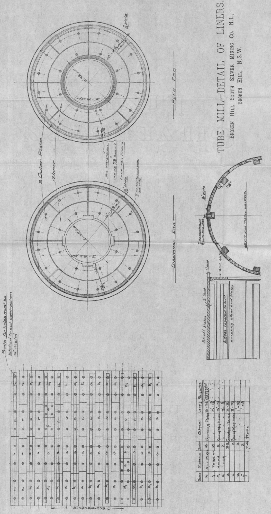 long ball mill liner drawings