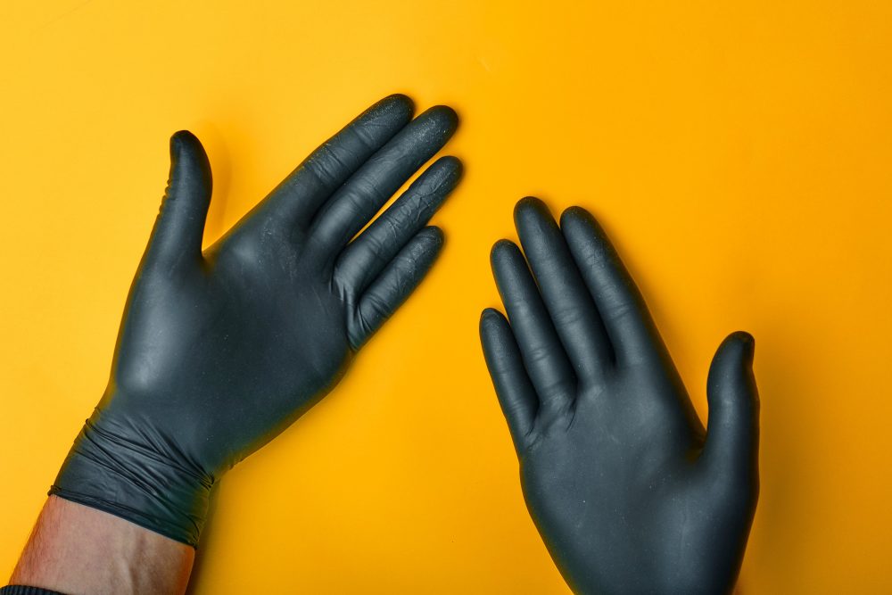 1000/case Gloveworks Black Synthetic Vinyl Disposable Gloves