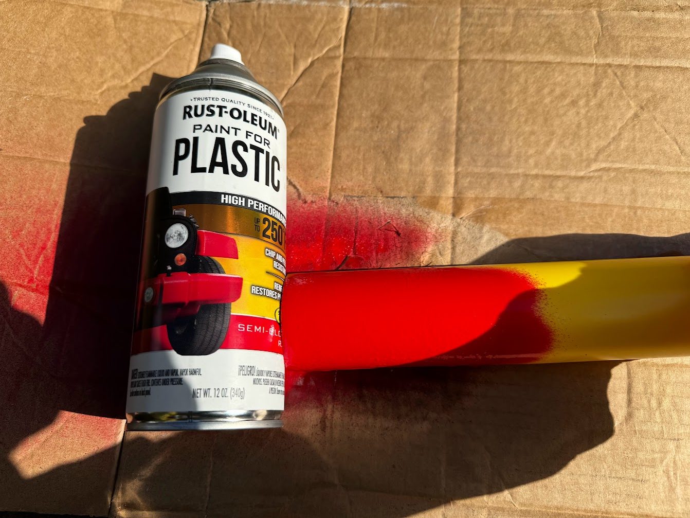 Rustoleum for plastic test