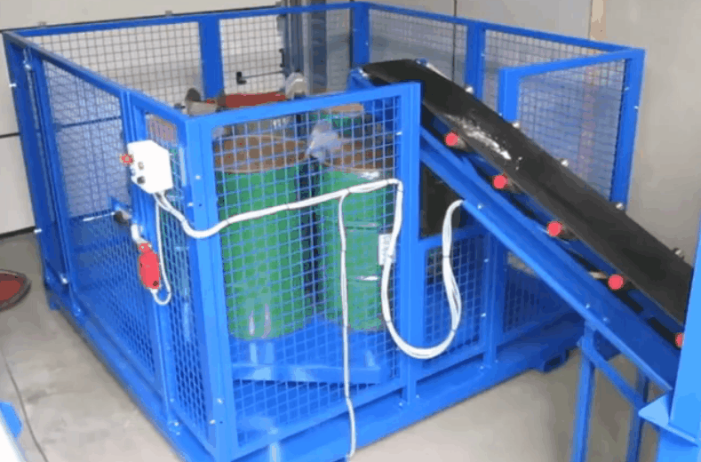 large scale rotary sample splitter in drums