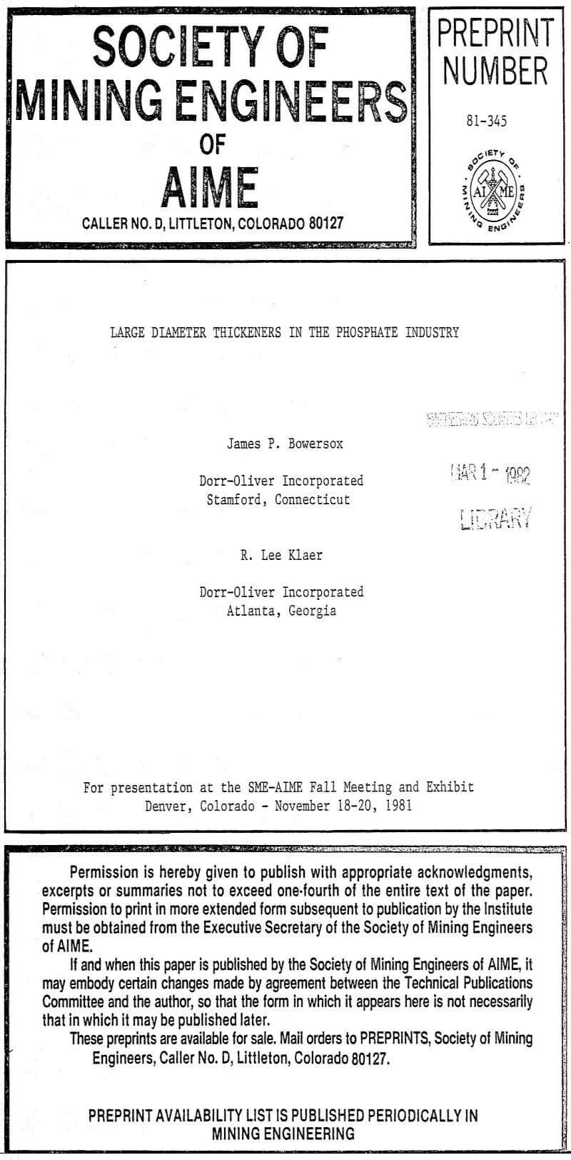 large diameter thickeners