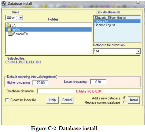 xrd-analyser-c-2-database-install