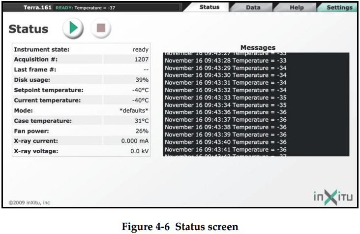 xrd-analyser-status-screen