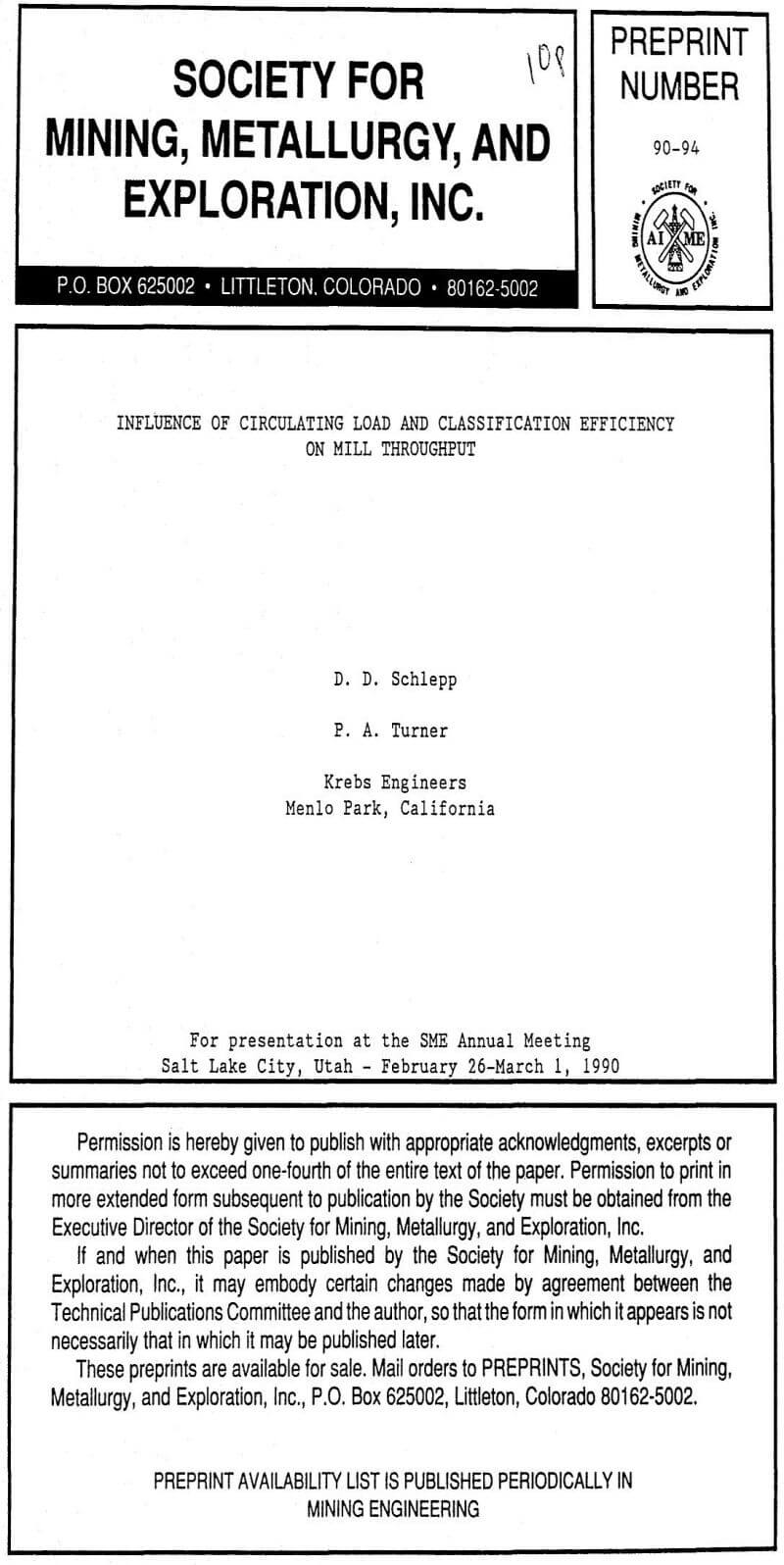 influence of circulating load and classification efficiency on mill throughput