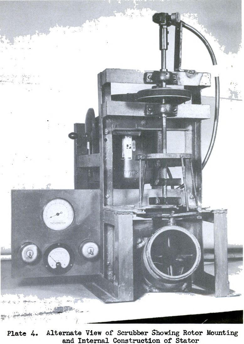attrition scrubbing showing rotor mounting and internal construction of stator